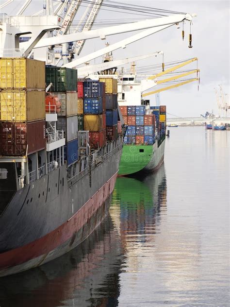 Two Cargo Ships Waiting To Sail Stock Photos Free Royalty Free