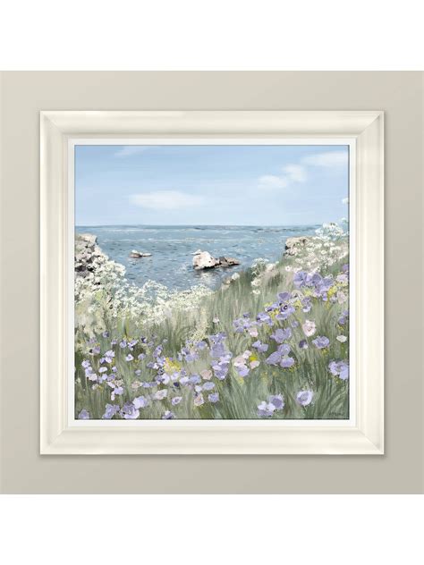 Adelene Fletcher Sea View Framed Canvas Print 73 X 73cm Blue Multi