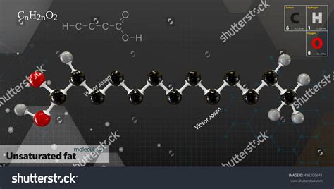 3d Illustration Unsaturated Fat Molecule Isolated Stock Illustration ...