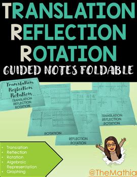 Transformation Translation Reflection Rotation Foldable Flipbook