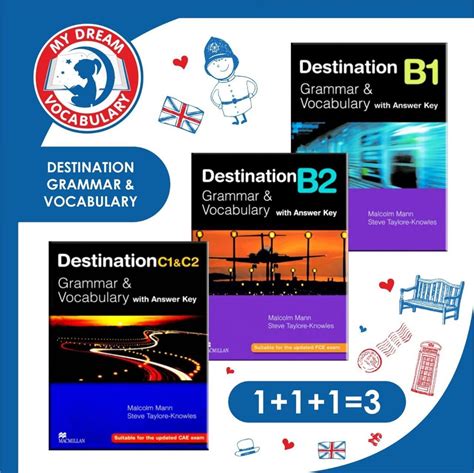 Набор три книги Destination B1 B2 C1 C2 Grammar Vocabulary