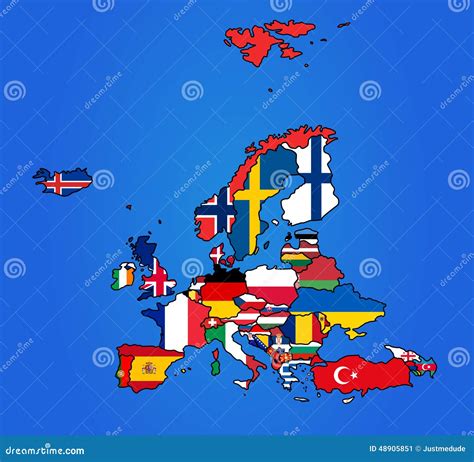 map of europe and flags 1