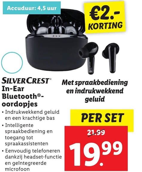 Silvercrest In Ear Bluetooth Oordopjes Aanbieding Bij Lidl