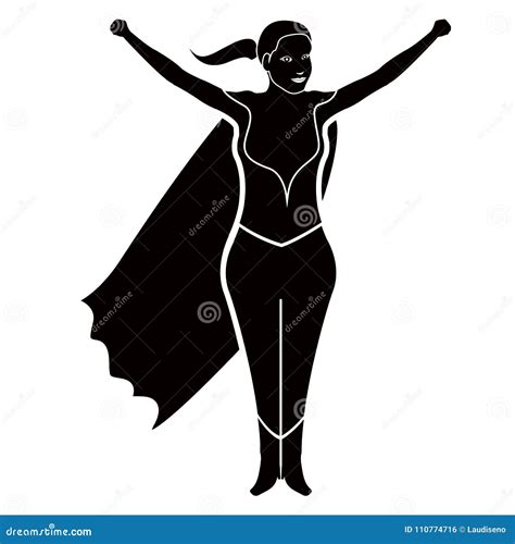 Superwoman Cartoon Character Silhouette Stock Vector Illustration Of