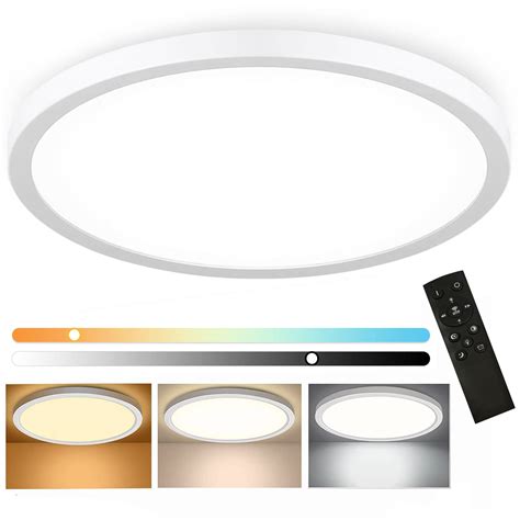 W Dimmable Led Flush Mount Ceiling Light Inch Large Modern Round