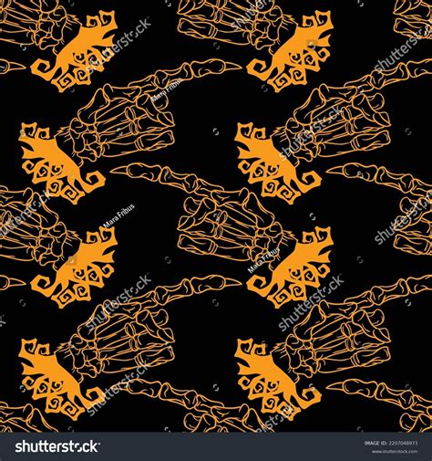 Skeleton Hand Vector Halloween Seamless Pattern Stock Vector (Royalty Free) 2207048973 ...