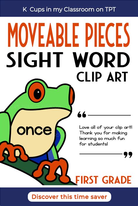 Red Eyed Tree Frog Rainforest Clipart Sight Words Clipart Tiles PK