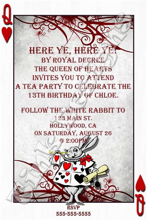 Alice In Wonderland Invitation Template