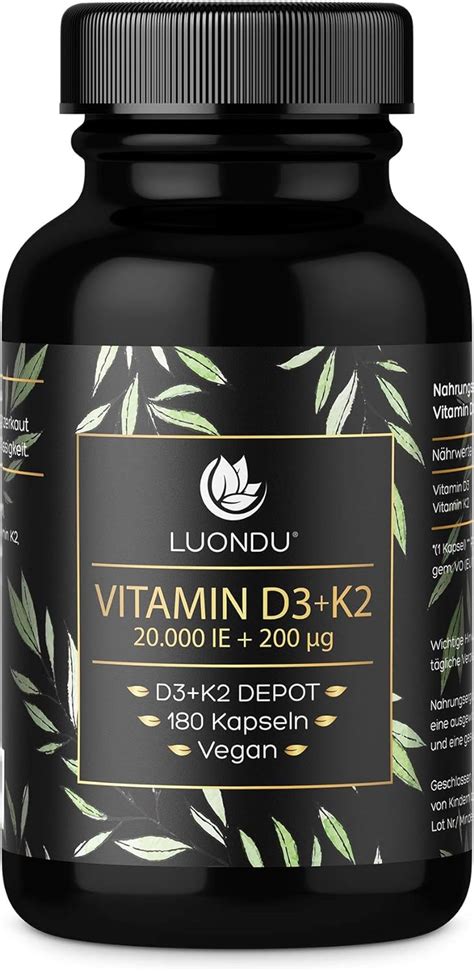 Luondu Vitamin D3 20 000 I E Vitamin K2 MK7 200 Mcg Depot