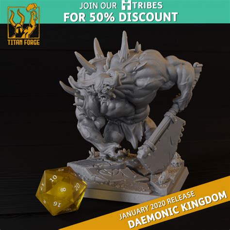 3D Printable Titan Forge Miniatures 2020 January Daemonic Kingdom