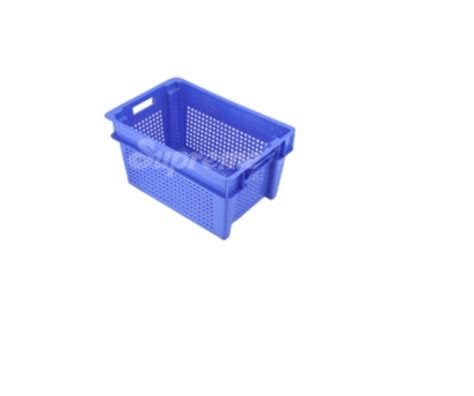 Blue Rectangular NS CRATE STP Nestable Stackable Crate For Industrial