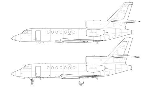 Dassault Falcon 50 50ex Blank Illustration Templates Norebbo