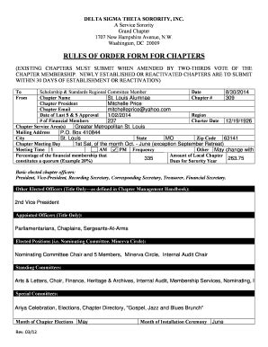 Fillable Online Rules Of Order Form For Chapters Dst Slaorg Fax Email