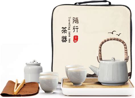 Amazon Fanquare Grey Gongfu Tea Set With 4 Cups Chinese