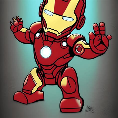 Póster Para Cuarto De Bebé Con Dibujos Animados De Iron Man De Mark Brooks · Creative Fabrica