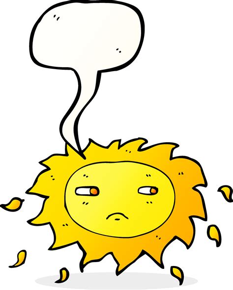 cartoon sad sun with speech bubble 12349610 Vector Art at Vecteezy