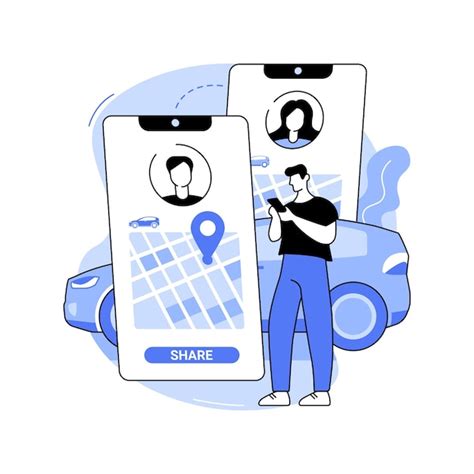 Premium Vector Ridesharing Apps Isolated Cartoon Vector Illustrations