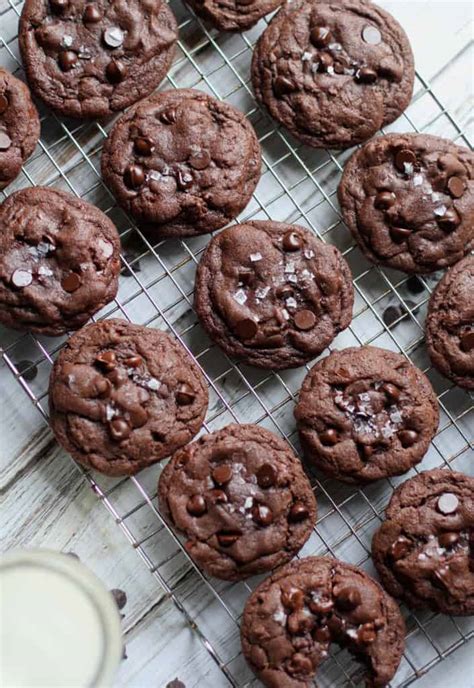 Double Chocolate Cookies With Sea Salt The Baker Chick