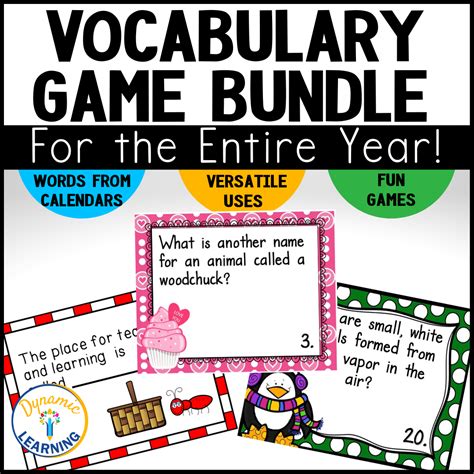 Thematic Vocabulary Word Games for the Whole Year - Dynamic Learning