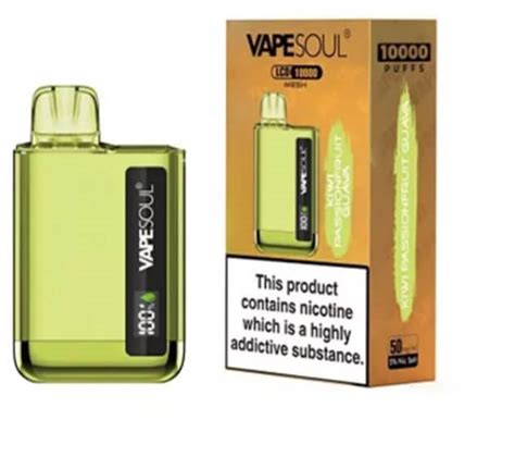 10K KIWI PASSIONFRUIT GUAVA VAPESOUL LCD 10000 PUFFS MESH DISPOSABLE