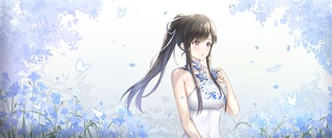 Blush Brown Hair Butterfly Cuna Qunya Flowers Long Hair Original