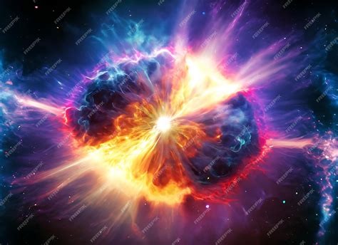 Premium Ai Image Colorful Energy Supernova Explosion In Space