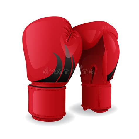 Icono Rojo Realista Aislado Equipo De Los Guantes De Boxeo De Deporte