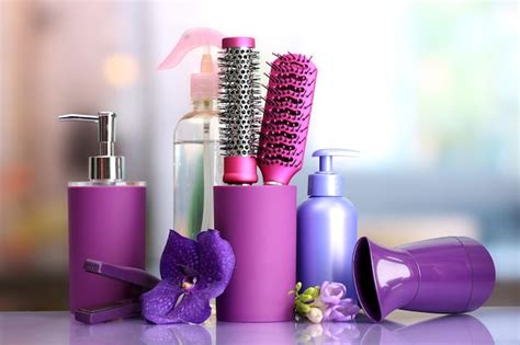 Premium Photo | Hair brushes hairdryer straighteners and cosmetic ...