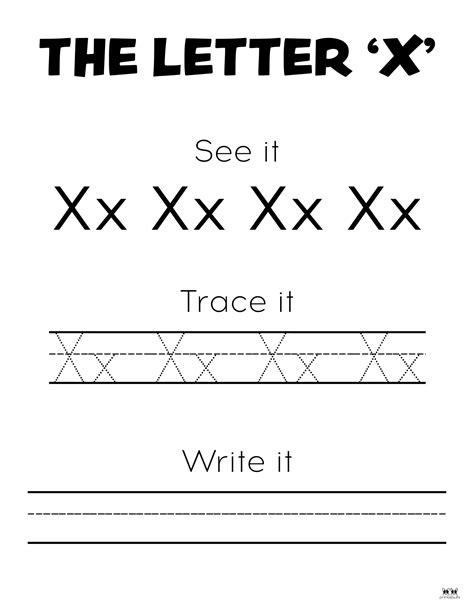 Letter X Worksheets - 50 FREE Printables | Printabulls