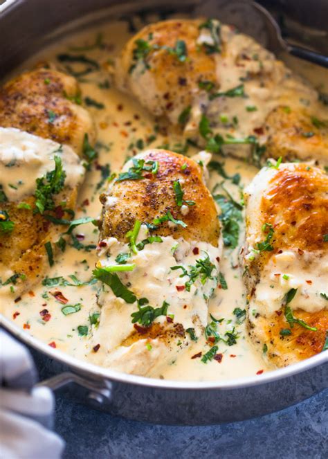 Easy One Skillet Creamy Cilantro Lime Chicken Gimme Delicious