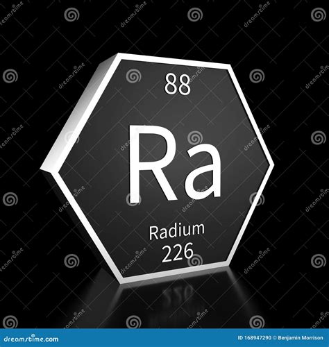 Periodic Table Element Radium Rendered Metal On Black On Black Stock Illustration Illustration