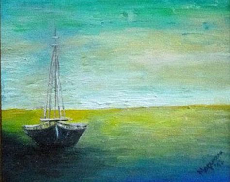 Sailboat On The Waves Painting By MarinelaArt Acrylic Fine Etsy