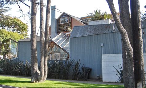 Gehry House Extension Seems To Emerge From The Inside Of The House