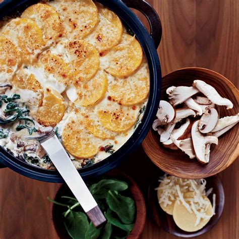 Polenta Gratin With Spinach And Wild Mushrooms Recipe Grace Parisi