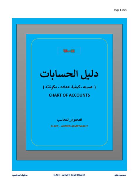 دليل الحسابات شجرة الحسابات Pdf