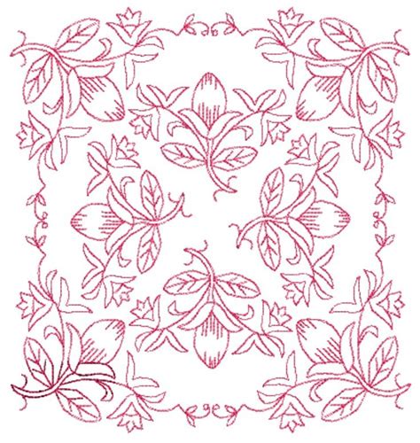 Free Redwork Patterns Embroidery Floral Pattern Redwork