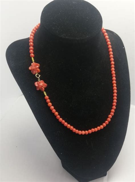 18 Carats Or Jaune Collier Corail Catawiki