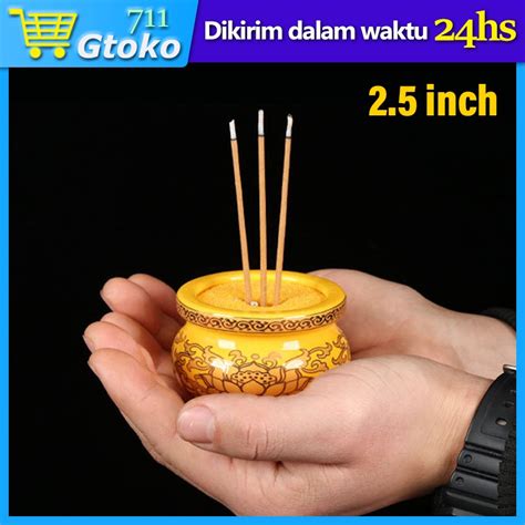 Jual Hiolo Bokor Tempat Bakar Dupa Hio Keramik Incense Burner Cina Emas