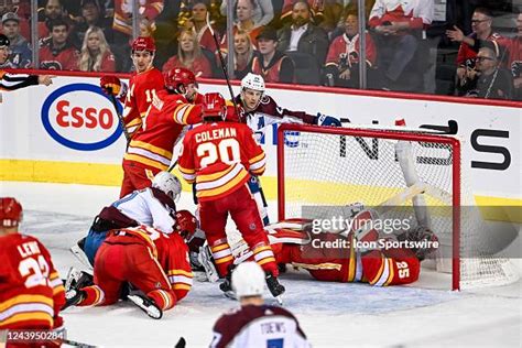 Calgary Flames Defenceman Rasmus Andersson And Calgary Flames Right