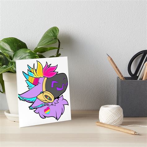 Protogen Pansexual Pride Art Board Print For Sale By Kokathecat Redbubble