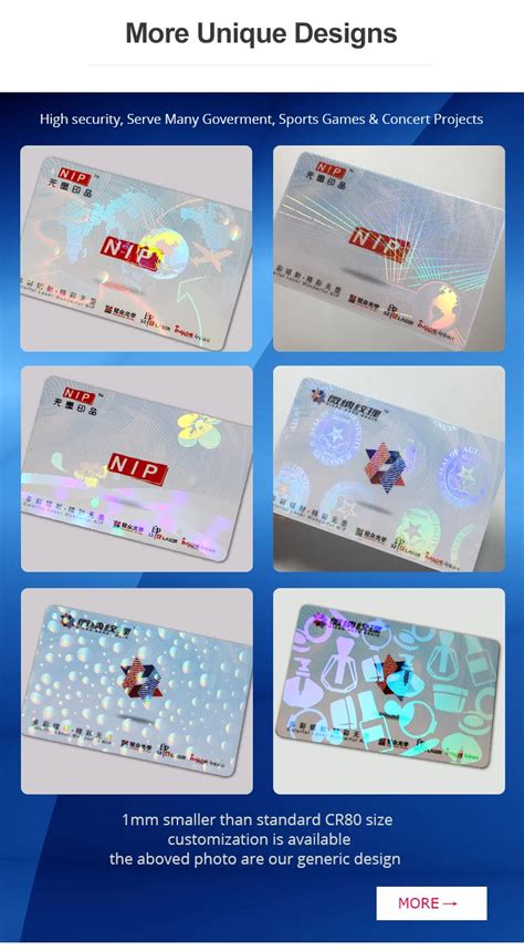 Shiny Transparent Id Card Hologram Overlay Read To Ship Self Adhesive