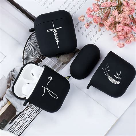 Funda Simple Con Letras Love Faith Jes S Para Airpod Fundas De