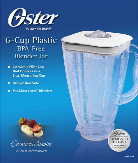 Best Buy Oster 6 Cup Replacement Plastic Jar For Most Osterizer