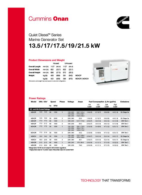 Onan Data Sheets Seapower Marine