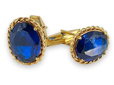 Lot Synthetic Sapphire Blue Stone Cufflinks