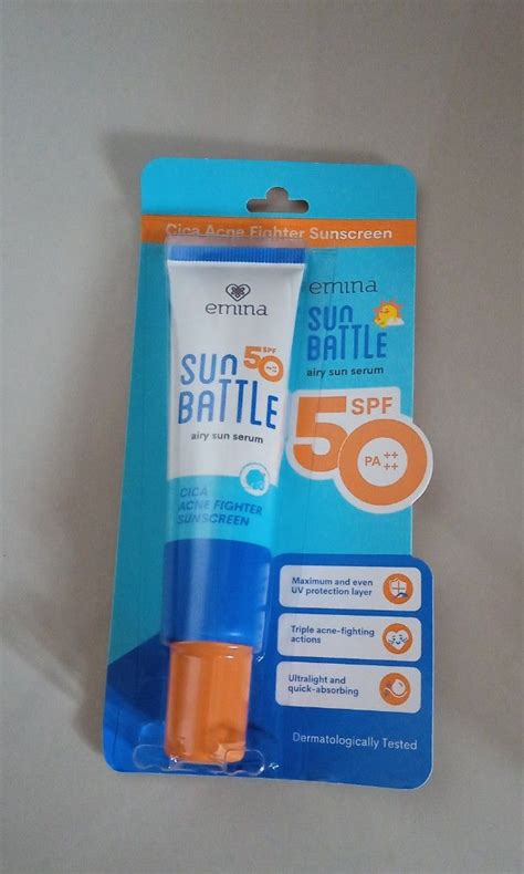 New Emina Sun Battle Airy Sun Serum Spf Kesehatan Kecantikan