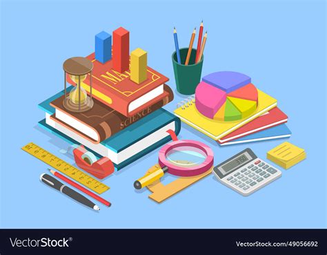 isometric flat  math royalty  vector image