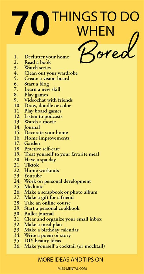 70 Things To Do When Bored At Home Artofit