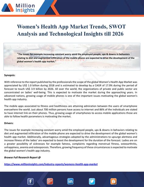 Million Insights - Women’s Health App Market Trends, SWOT Analysis and