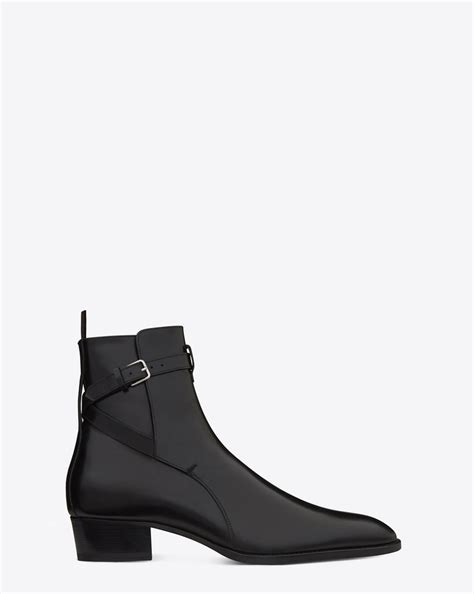 Saint Laurent Classic Wyatt Jodhpur Boot In Black Leather Ysl